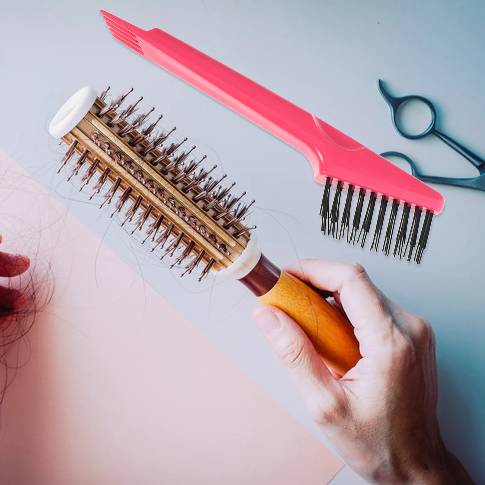 

1 set Hair Brush Cleaner Ergonomic Comb Cleaning Tool Salon Supplies Detangling Rake Design Lightweight Travel Friendly Safe For