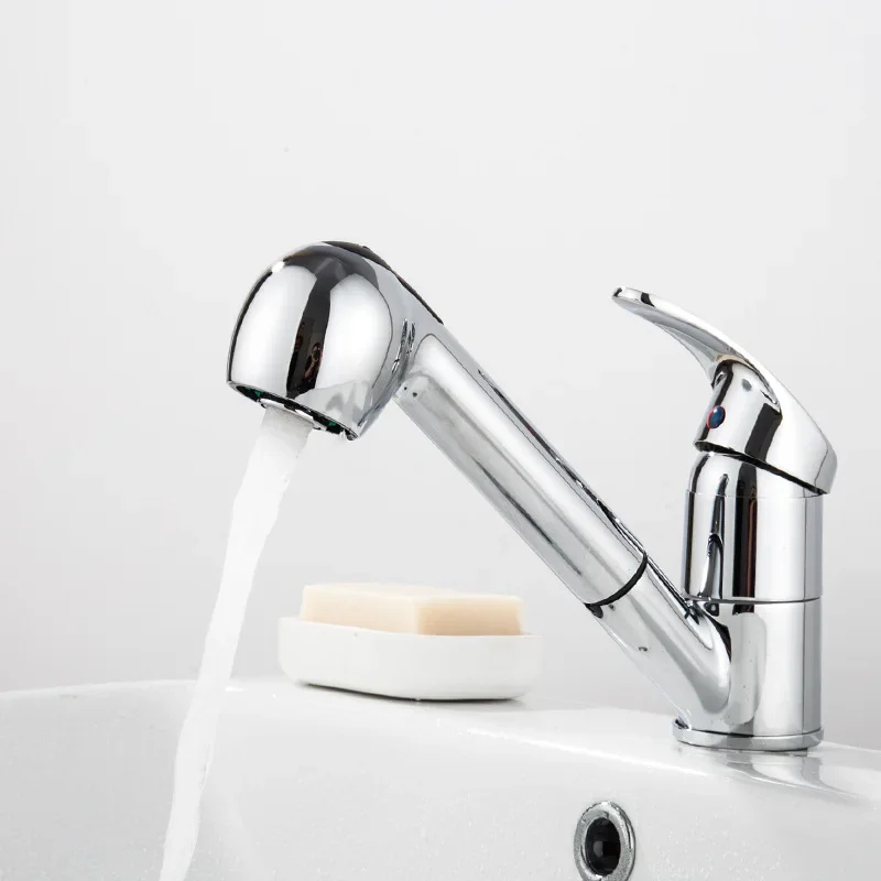  Kitchen Faucets Brass Chrome Black Pull Out Kitchen Faucet Mixer Tap Water Sink Mixer Tap Rotation  Mixer Tap