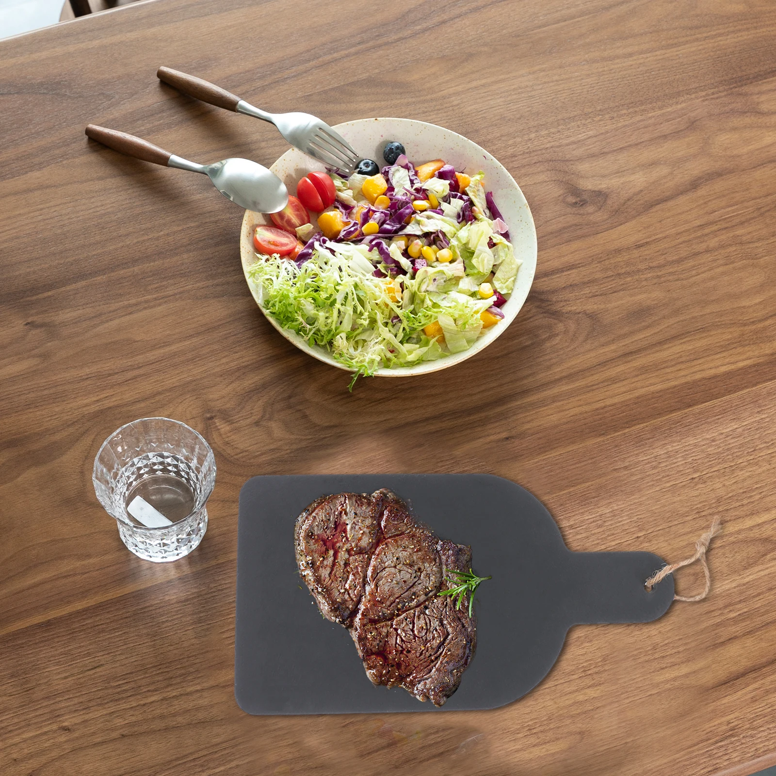 

Dinner Plate Tray for Steak Bread Party Home Hotel Stone Serving Board Western Food Platter Kitchen Tableware Dining Set