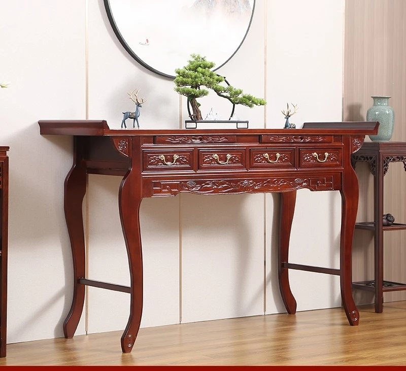DSA household offering table Ancestral ancestral hall Buddhist temple Solid wood shrine God of Wealth offering table Chinese