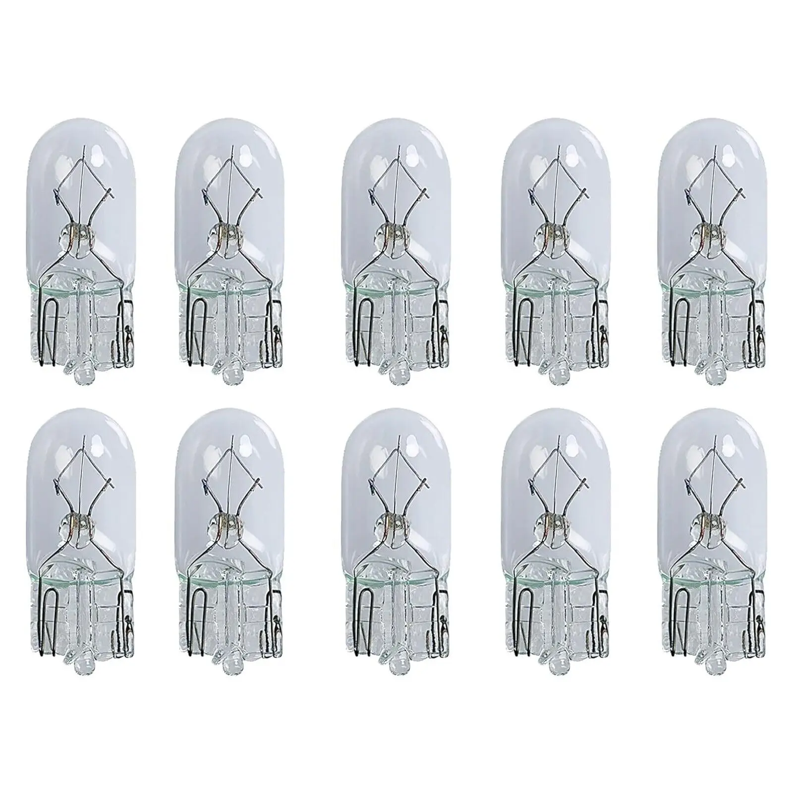 100PCS Auto Halogen Lamp White Bulbs For T10 501 Bulbs 12v 5W Sidelight Capless Number Plate W5w Halogen Car Bulb Auto Parts
