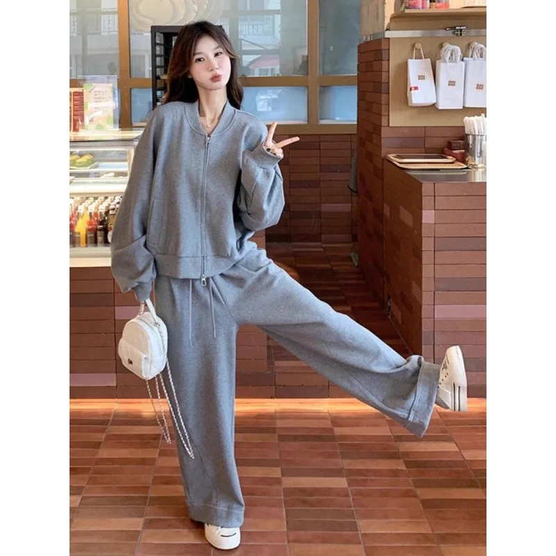 مجموعة كاجوال أنيقة، مجموعة خريف جديدة فضفاضة وتنحيف متعددة الوظائف مكونة من قطعتين بتصميم كسول #4