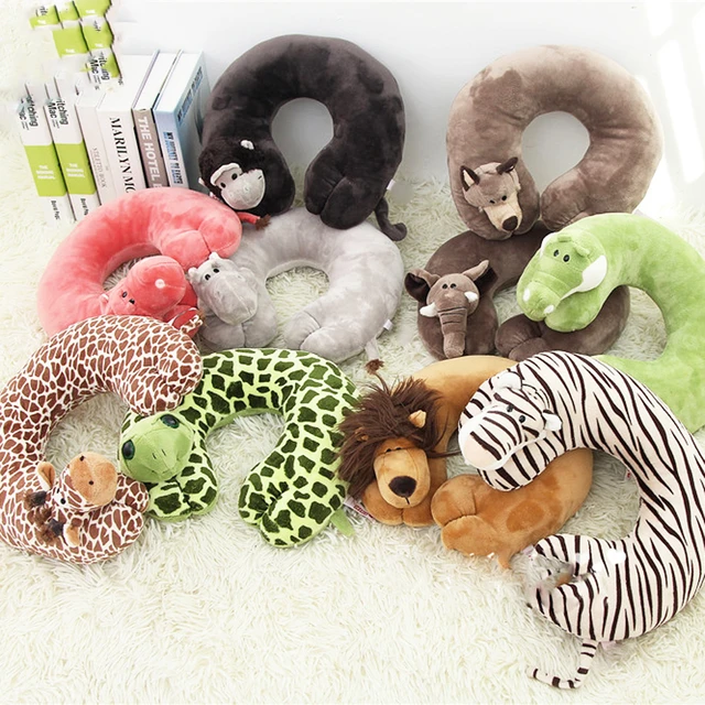 Animal Plush U Shaped Lovely Giraffe Lion Hippo Leopard Crocodile Orangutan Travel Neck Pillow for Airplane Office Sleeping Gift AliExpress 26