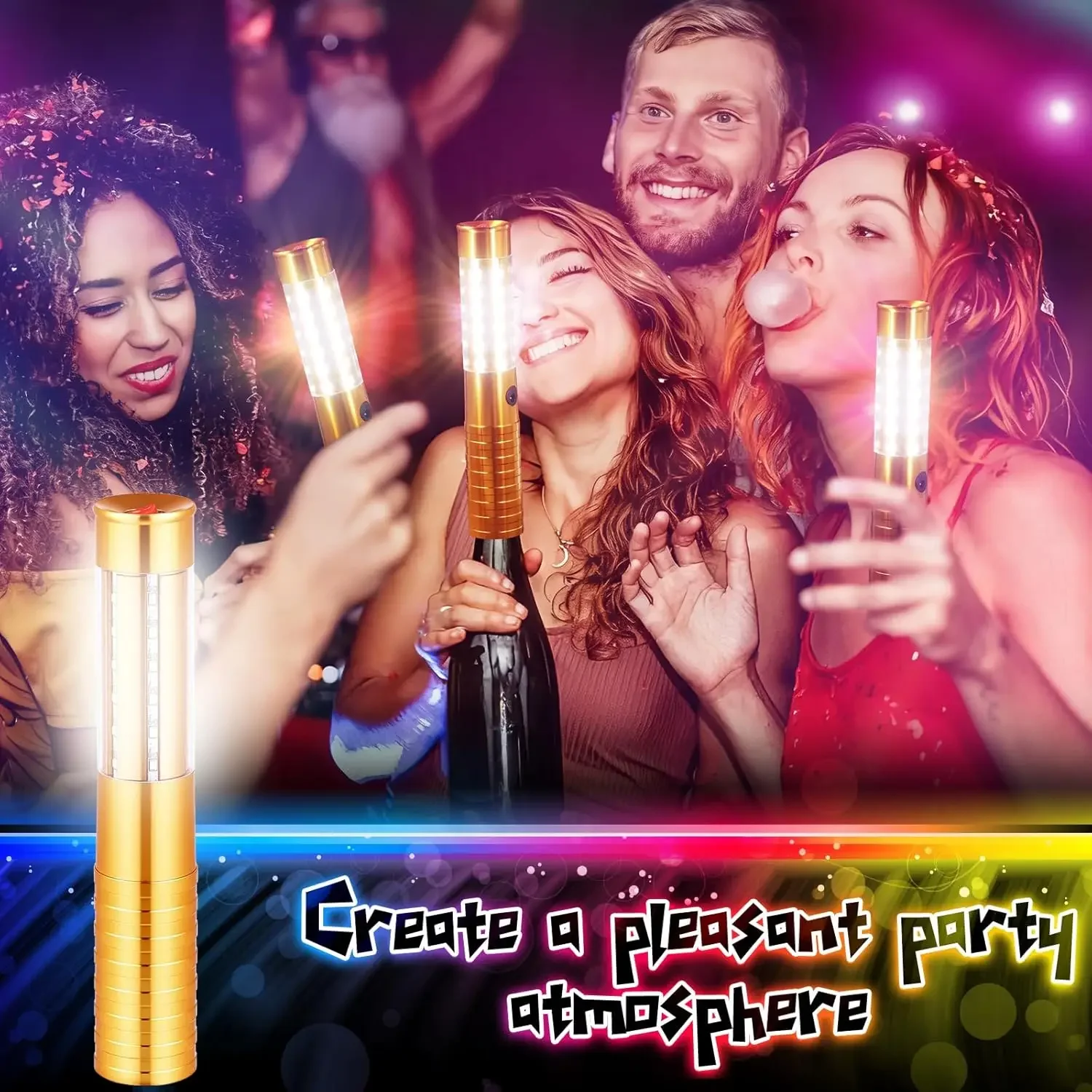 Rechargeable LED Light Bar for Wine Champagne Bottles Ambient Light for Party Club KTV Bar Decor