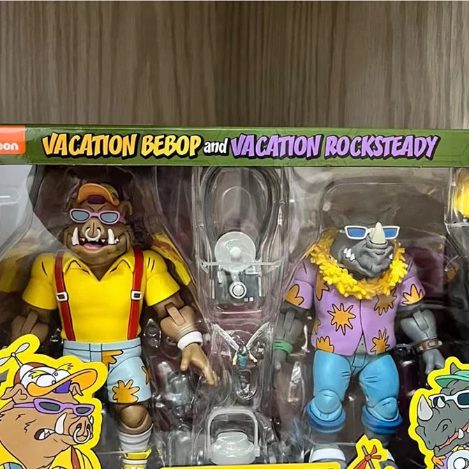 NECA 54359 Vacation Bebop And Vacation Rocksteady 7-inch Action Figure