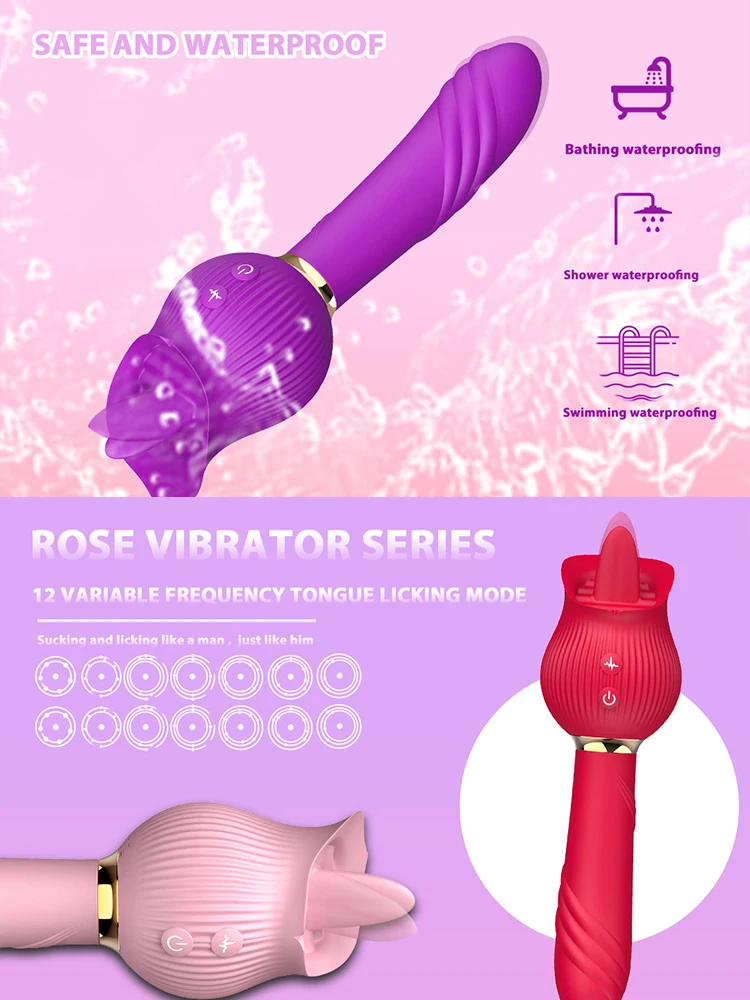 Lila Rot Rosa Lieferungen für Erwachsene Rose Zunge Lecken Vibrator 18+ Sexspielzeug Dildo Masturbator Muschi Anal Vagina Hintern Pulg Sexy Frau