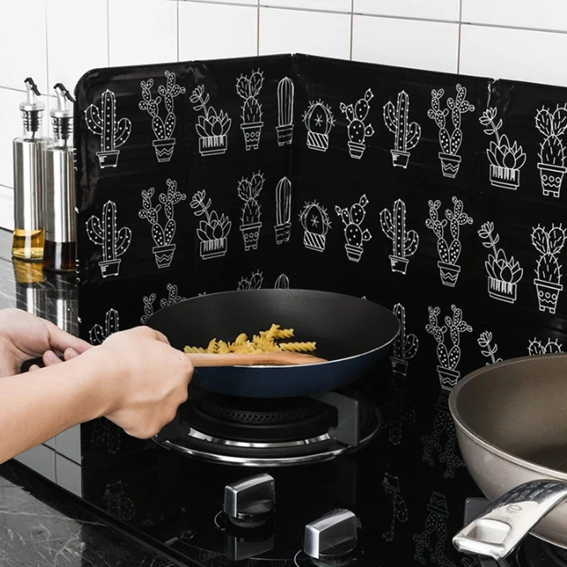 ABRW-2PCS Kitchen Oil-Proof Baffle High-Temperature Stove Oil Baffle Foldable Anti-Shallow Oil Board