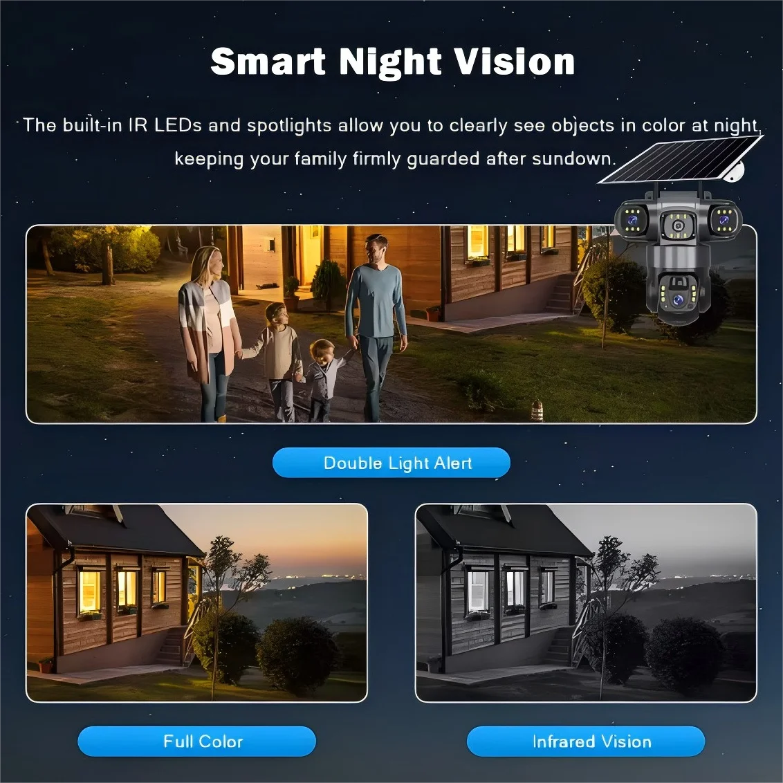 4G SIM card outdoor closed-circuit television waterproof wireless solar closed-circuit television camera two-way voice security