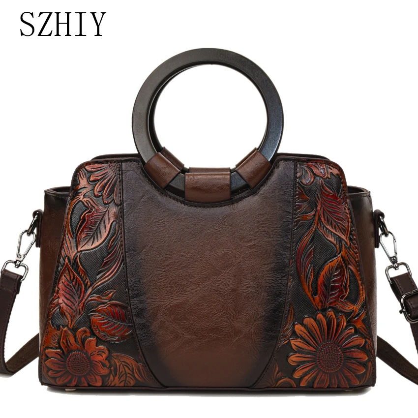 Relief Printed Handbag Women Shoulder Bag Luxurious Designer Classic Circular Pocket Retro New High-quality Gift Crossbody Bag