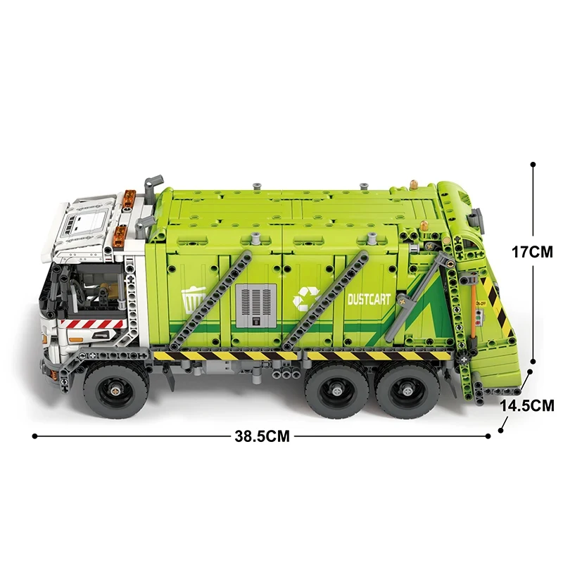 1468PCS Remote Control Compressed Garbage Truck Building Blocks City Sanitation Technical RC Car Model Bricks Kids Toys Gifts