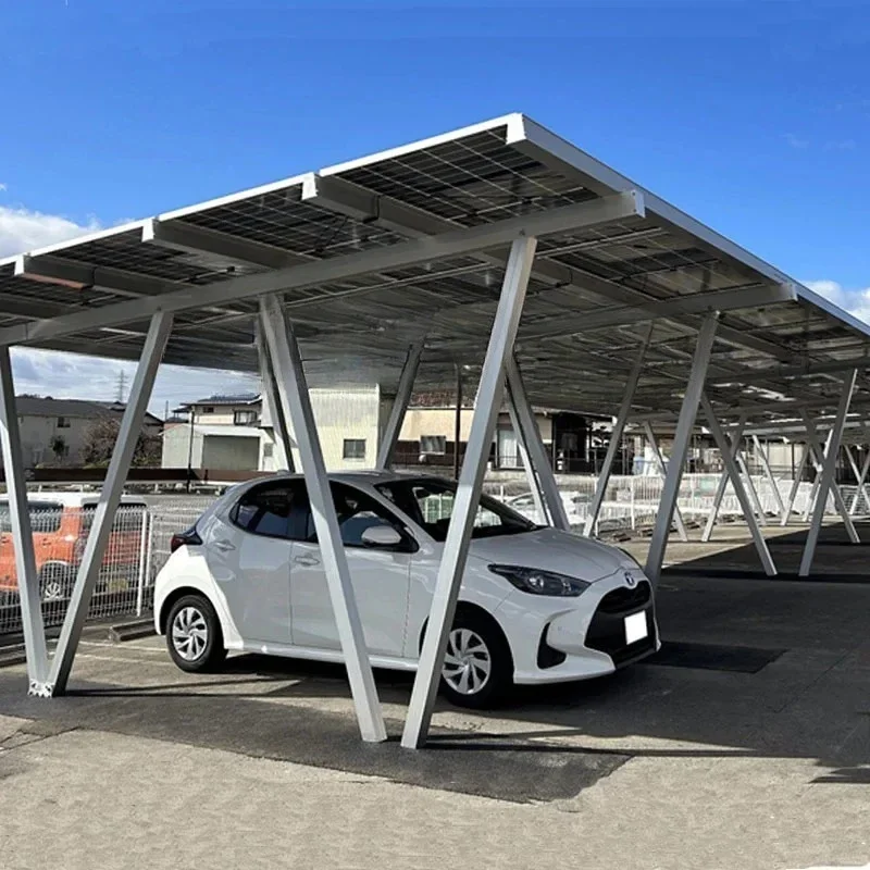 10KW Lightweight Waterproof Solar Carport Structure Aluminum Photovoltaic Solar Carport System Solar Parking Lot