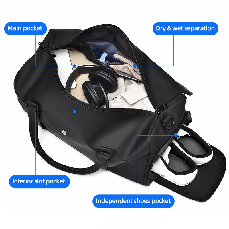 Men's Fitness Swimming Gym Yoga Handbag Dry Wet Shoe Packet Travel Camping Shoulder Bag Business Trip Large Luggage Storage Bag