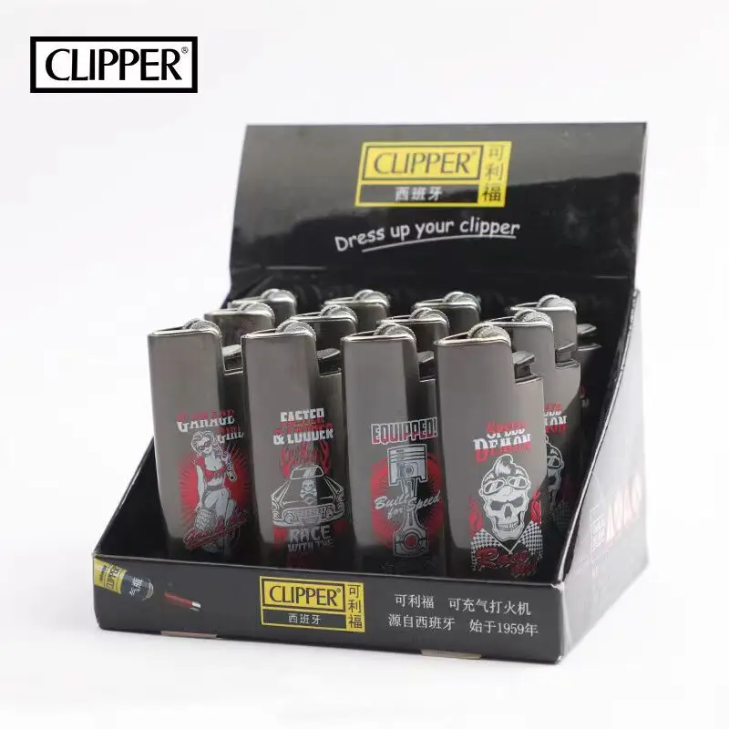 CLIPPER Portable Lighter Grinding Wheel Butane Gas Lighter Replaceable Flint Pulley Metal Machine Creative Vintage Lighters