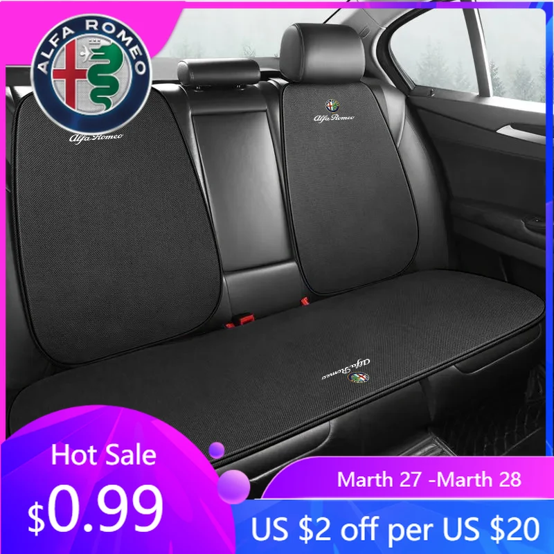 

For Alfa Romeo Car Seat Blcak Cushion Breathable Protector Pad Auto Interior For Alfa Romeo 4C 159 166 Spider Giulia Giulietta 1
