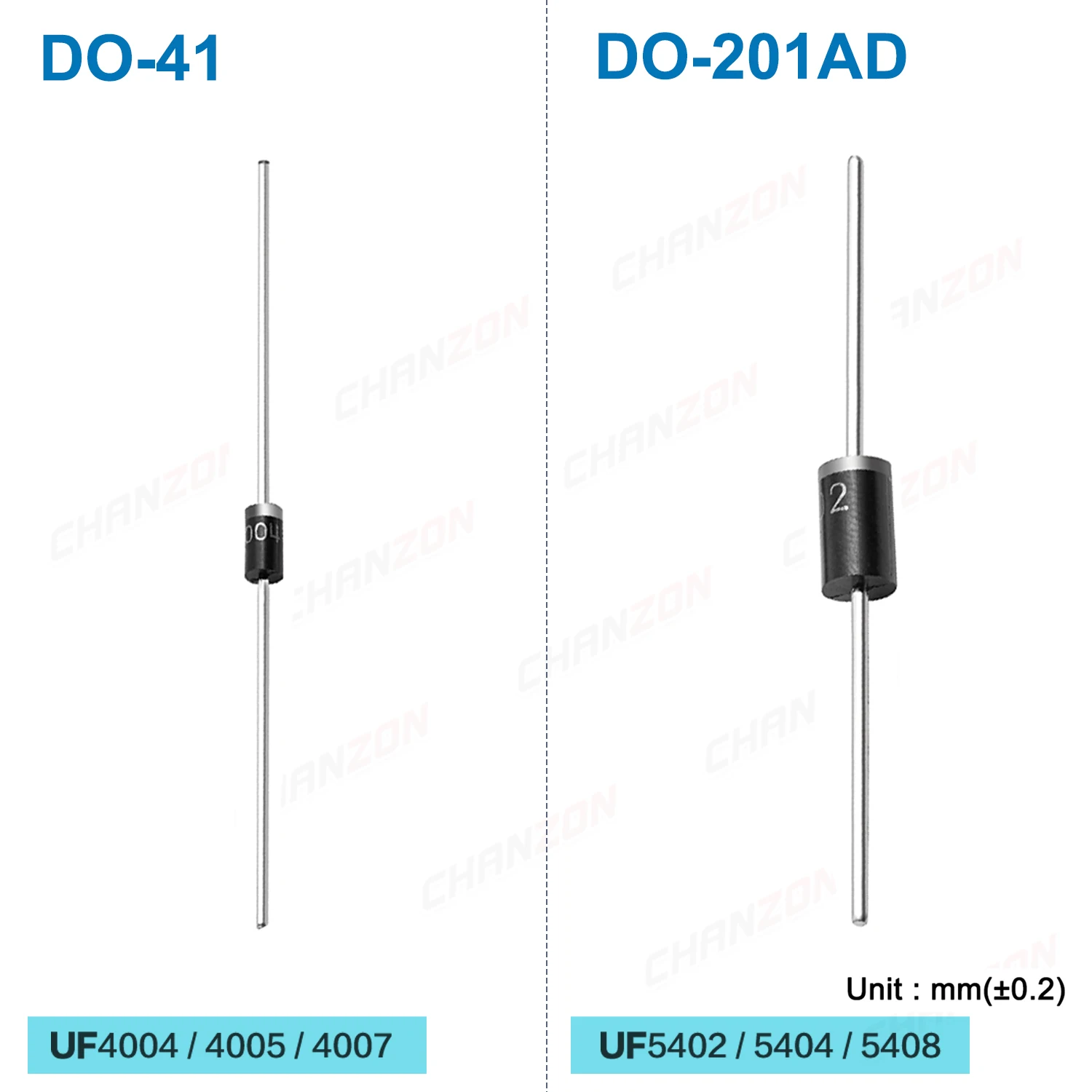 Ultra Fast Recovery Diode Rectifier UF4004 UF4005 UF4007 UF5402 UF5404 UF5408 DO-41 DO-201AD UF 4004 4005 4007 5402 5404 5408