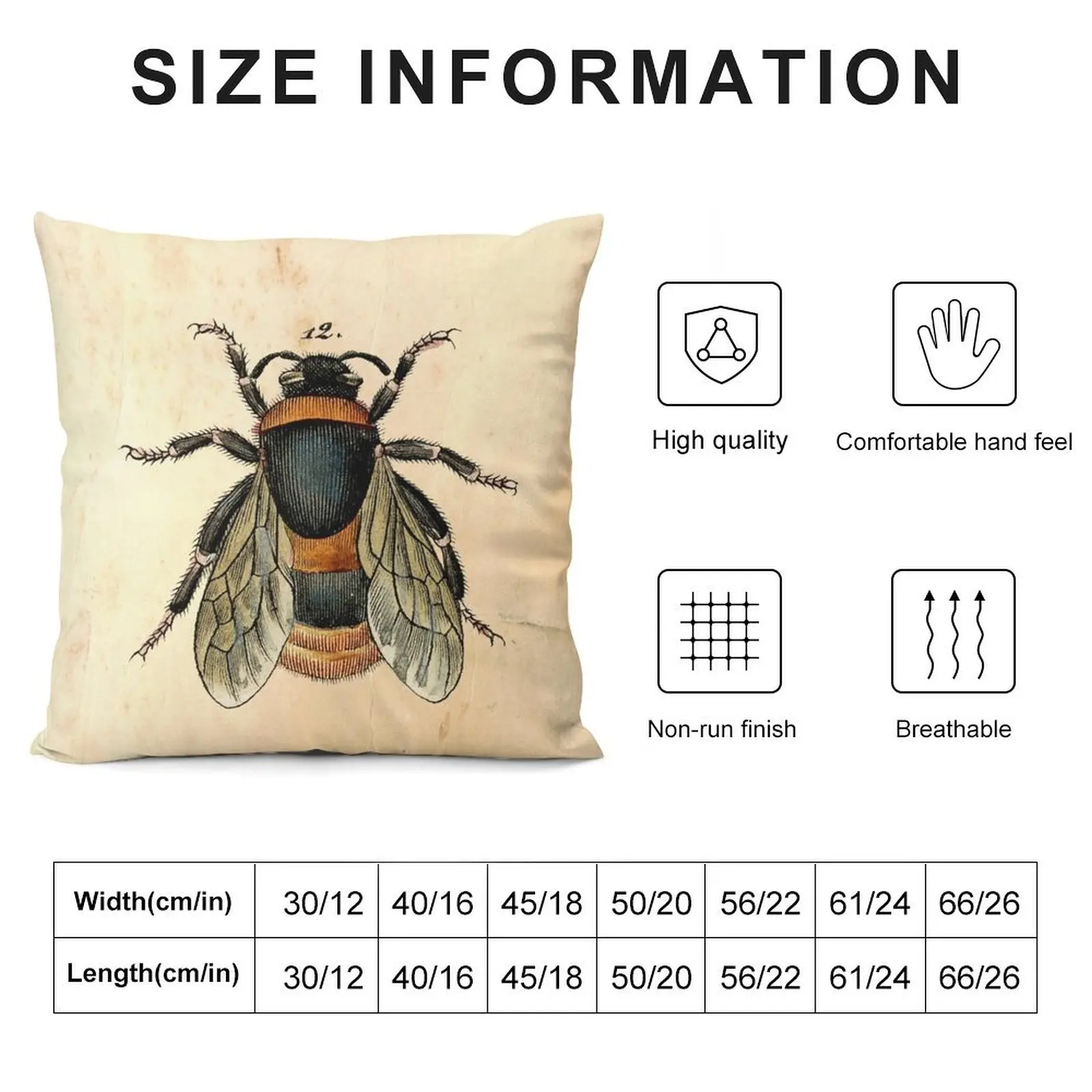 Vintage bee illustration Throw Pillow Throw Pillow Covers christmas decorations 2025 Sofa Covers sleeping pillows pillow