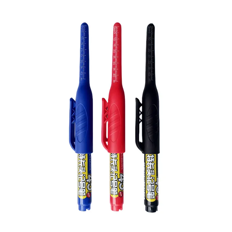 6 Stück/Set 45mm Spitze Lange Marker-Stifte, Mit Stiftkappe Holzbearbeitung Bohrmarkierstift Nachfüllbar, Für Tiefenloch-Markierung – Detail 3