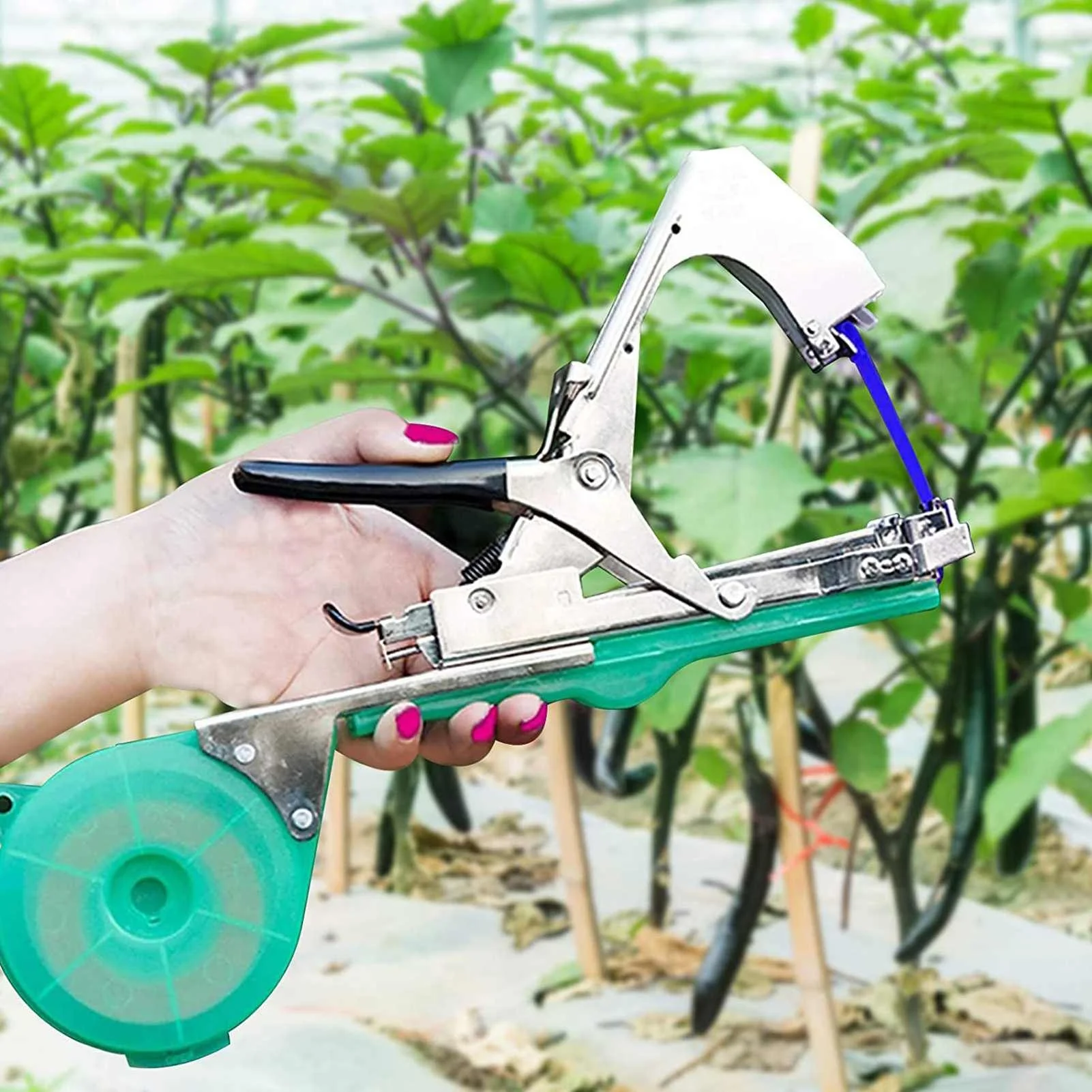 2025Plant Strapping Machine Garden Plant Tape Tool Vegetable Grape Tomato Strapping Machine With Blue Tape Set