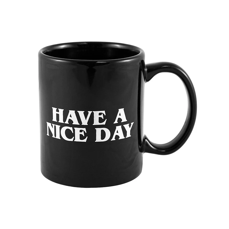 

Black Ceramic Mugs Funny Middle Finger Cup Coffee Cups With Spoon April Fools Gifts For Friends Tazas Caneca Марта Кружки