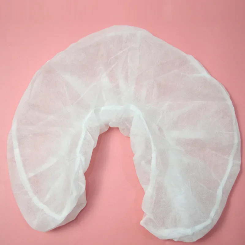 50Pcs Disposable Non-Woven U Shaped Pillowcase Head Rest Pillow Cover for Spa Salon Beauty Massage Face Head Rest Covers