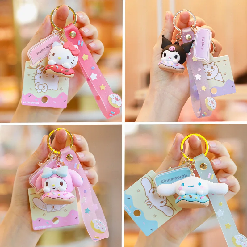 MINISO Sanrio HelloKitty Kuromi Cinnamoroll Car Keychain, Car Accessories, Bag, Pendant  Boyfriend Gift Cute Keychain