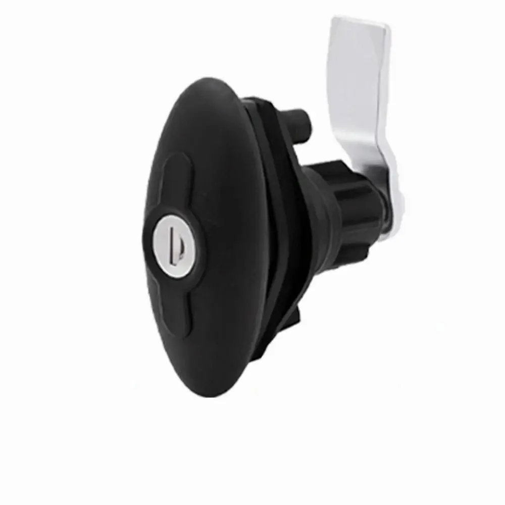 T-Handle Lock RV Cabinet Door Lock Ellipse Model Black Color Motorhome Door Lock With 2 Keys Compression Seal