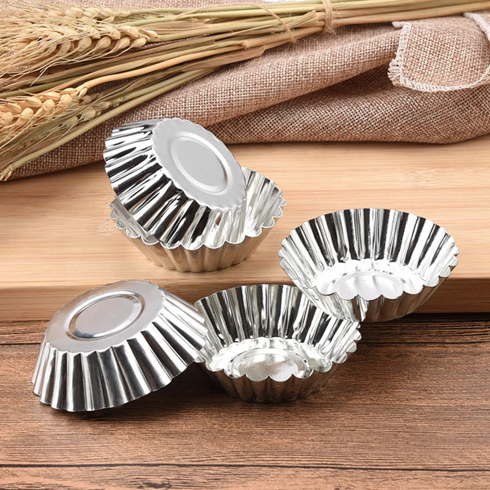 

12pcs Tart Molds Flower Tart Mold Metal Non Stick Baking Pan Cupcake Dessert Tinplate Heat Conductive Pastry Shell Easy