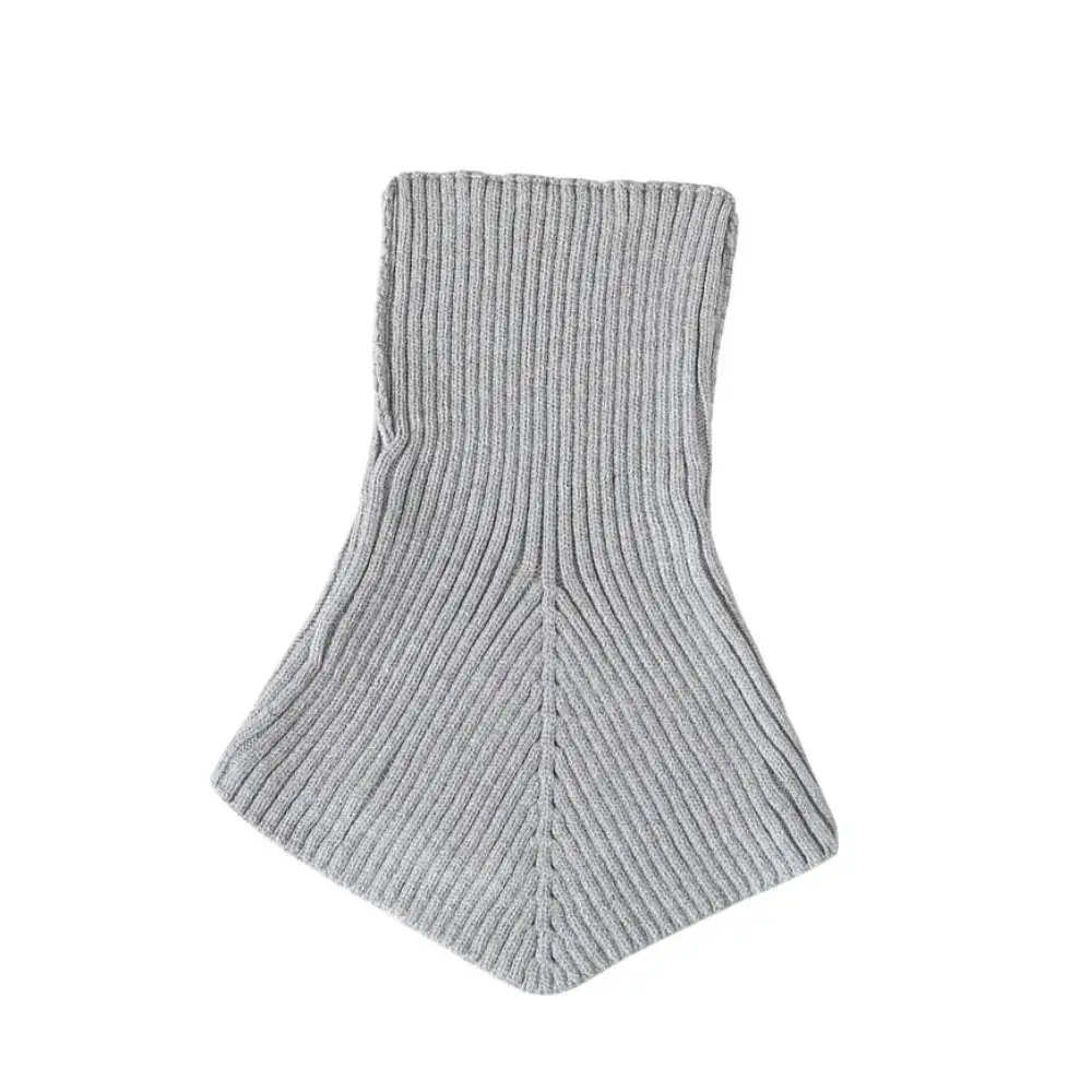 Cor sólida gola alta colar falso manter roupas quentes decoração acessórios de malha babador envolve xale cachecol de lã outono inverno