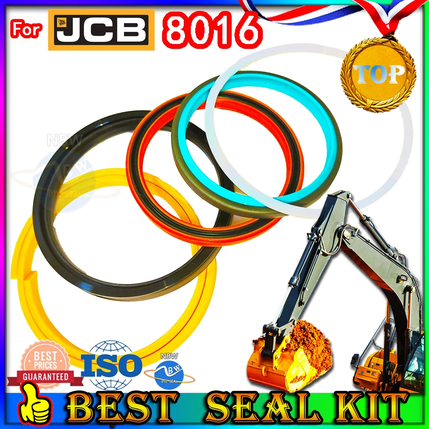 For 8016 JCB Oil Seal Excavator Repair Kit 8016 BOOM ARM Bucket Hydraulic Pump Digger Clamshell Shovel Adjust Swing Gear