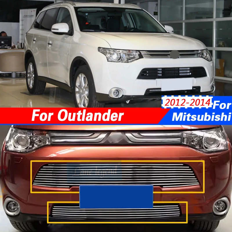 Anti-bug net Front Grille Around Trim Racing Grills Trim For Mitsubishi Outlander 2012-2014 Car Styling