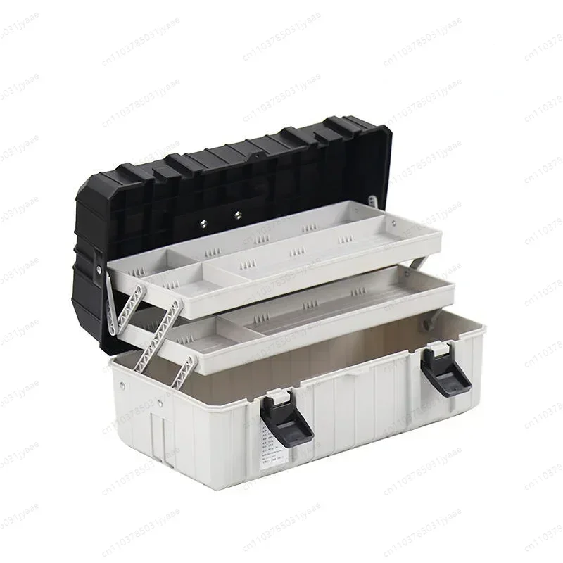 Hot Sale Three Layer Plastic Foldable Toolbox Household Maintenance Electrician Tool Multi-functional Box Storage Case