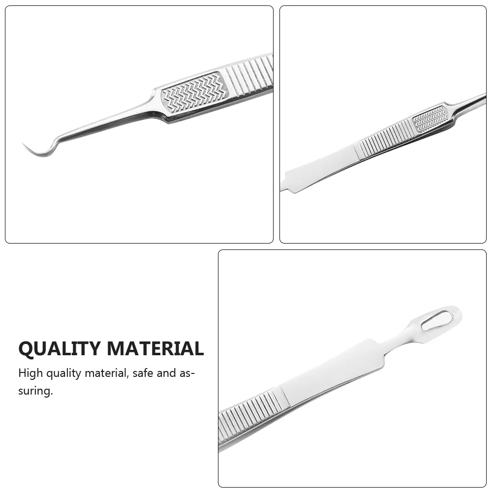 

3pcs Stainless Steel Pimple Tweezers Tool Double Head Acne Extractor Kit For Face Oil Comedone Cleaner