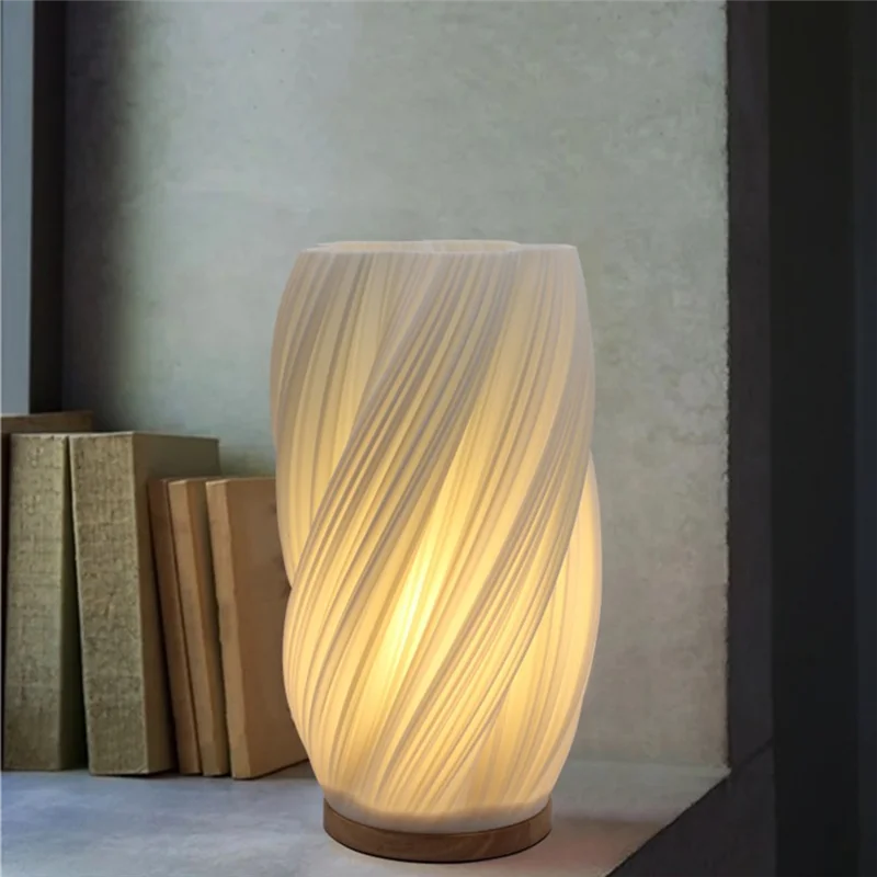 AB47-مصابيح السرير لمصباح منضدة خمر مخطط صغير ضوء الليل زهرية تصميم ضوء قابلة للشحن #6