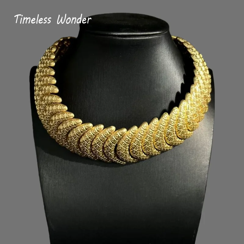 

Timeless Wonder Retro Geo Wrap Choker Necklace for Women Designer Jewelry Rare Top Classy Vintage Mediaeval Neat 4526