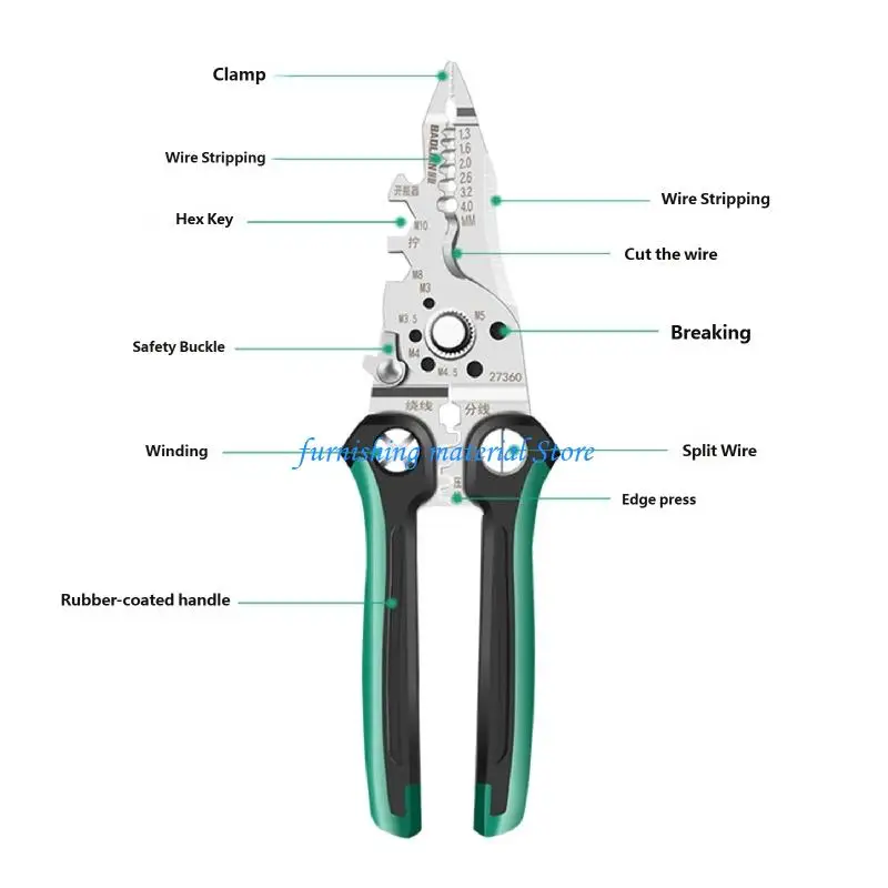 Y5GD MultiPurpose Electrical Pliers Wire Stripper For Stripping Cutting Crimping Wire