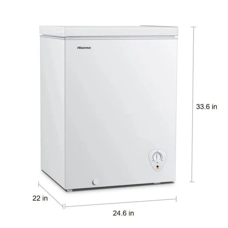 Hisense 5 cu ft Garage Ready Chest Freezer, White,  33.6