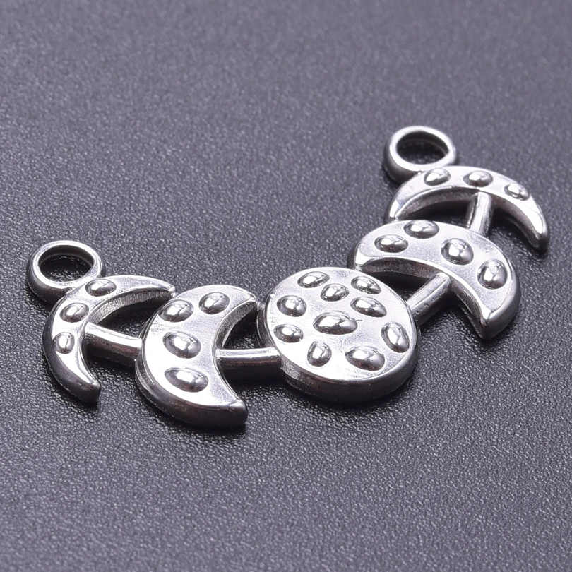 Fashion Moon Charm Pendant Metal 304 Stainless Steel Charms For Jewelry Making Supplies Wicca Components DIY Earrings Bracelets