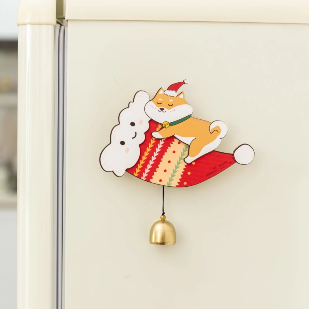 Cartoon Cute Cat Wooden Christmas Tree Refrigerator Magnet Wall Decor Hanging Ornaments for Door Whiteboard Kitchenware Gift