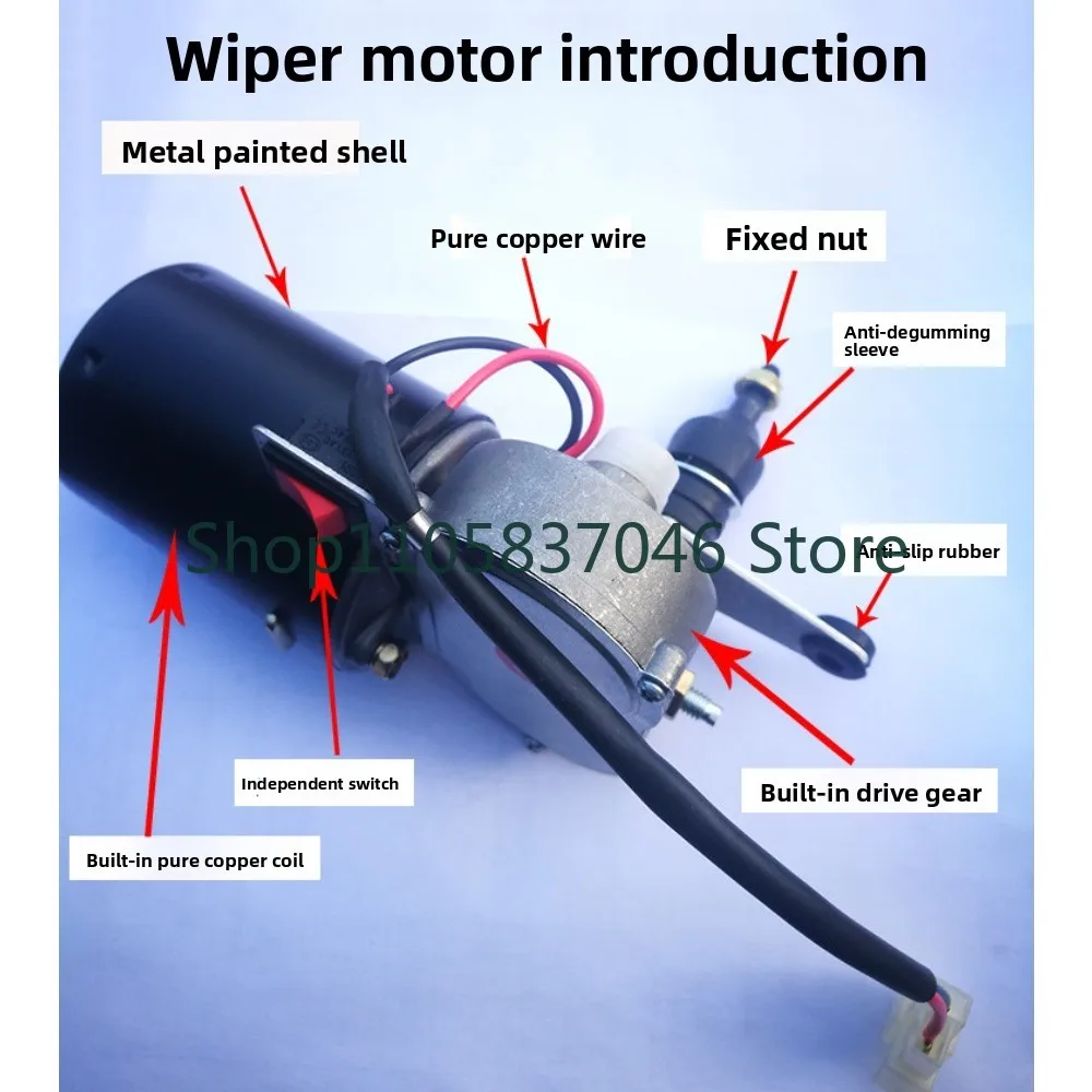 Ship modification, electric glass wipers, 24V automatic motor wipers, motorcycle replacement with a set of wipers