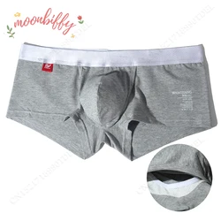 Open Front Underwear Men Cotton Sexy Men's Boxer Shorts Panties Breathable Pouch Bulge Underpants Male