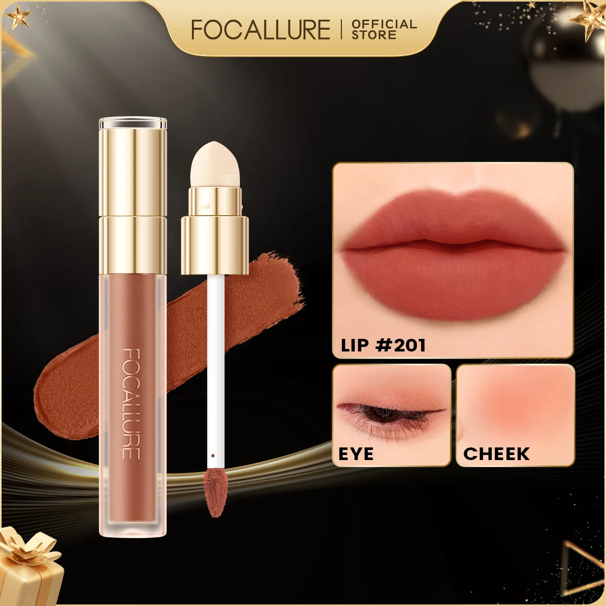 FOCALLURE Matte Velvet Liquid Lipstick Long-lasting Moisturizing Lip Glosses Lightweight High Pigmented Lipclay Makeup Cosmetics