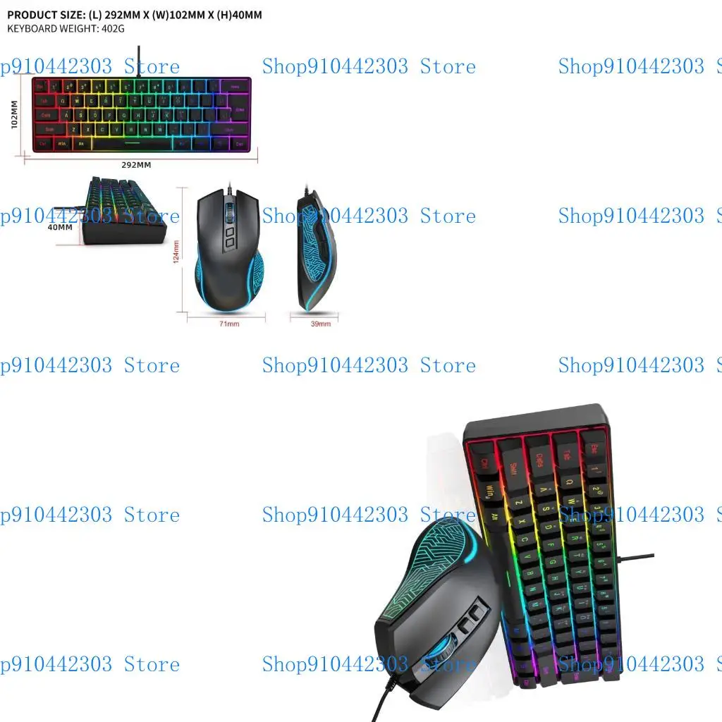 L4MD Comfortable Wireds Keyboards And Mouse Bundle For Home Office Precise Control Easy Installation