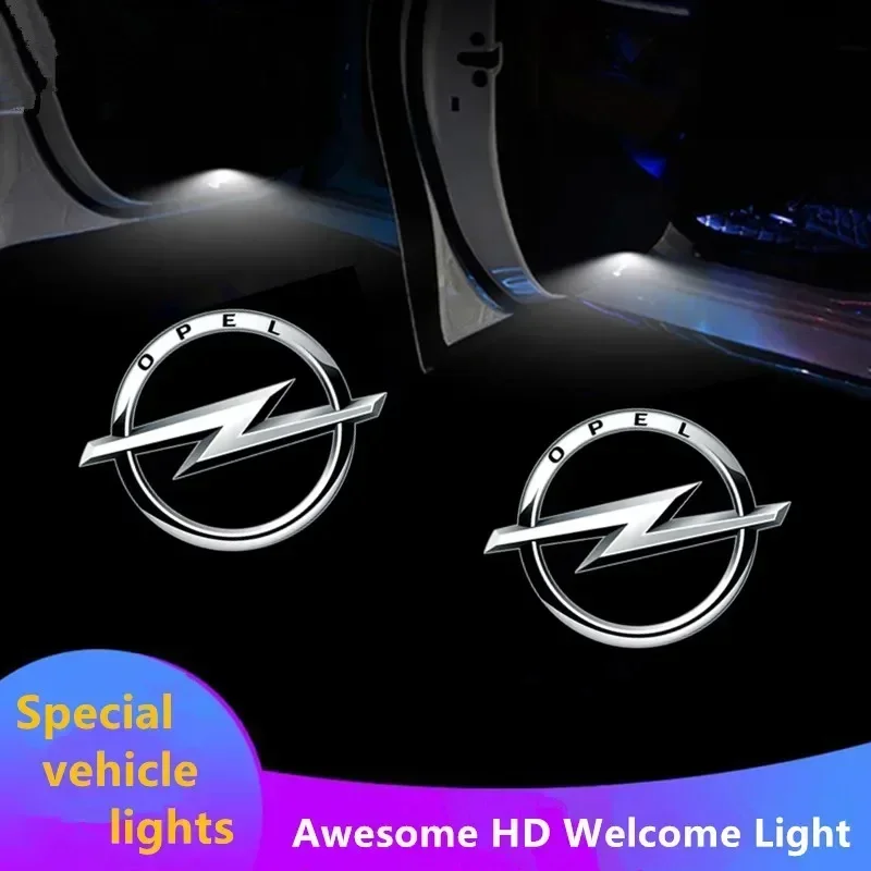 2PCS GTC Car Door Welcome Lights Laser Projector Logo Wireless Sensing For Vauxhall Opel OPC Line Corsa Astra Vectra Crossland