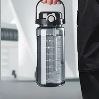 1.5L Sports Water Cup With Straws & Handle BPA-Free Leak-Proof Portable Water Bottle Large Capacity Plastic Straw Water Cup