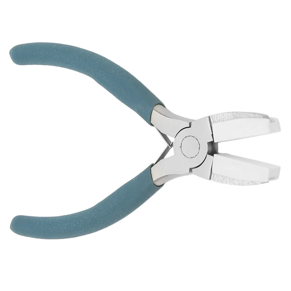 Blue+Silver Chrome Vanadium Steel Jewelry Pliers Total Length 132mm Steel Rubber Tip Mini Craft Pliers