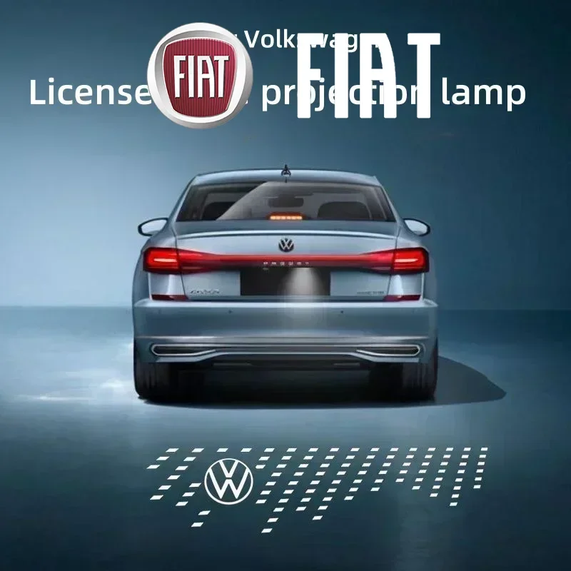 

License plate projection lamp LED decorative lights atmosphere lights For Volkswagen Polo Golf Passat Tiguan Arteon Touareg CC