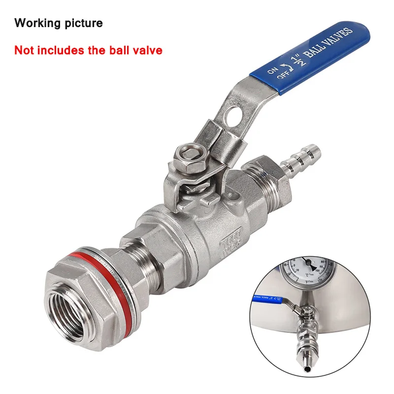 Hardware Weldless grodzi-1/2 "męski NPT x 1/2" żeński gwint NPT Weldless armatura do Homebrew czajnik Keg/Whisket Still Brewing — zdjęcie 6