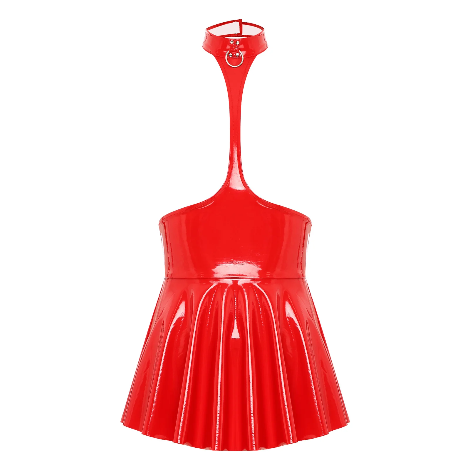 Frauen Mini kleid weibliche sexy Dessous rücken frei offene Brust Halfter gekräuselt Latex Rock Pole Dance Party Nachtclub Kostüm xxxxl