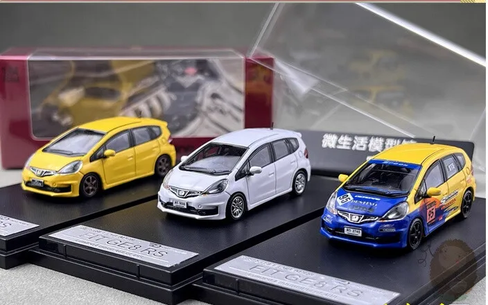 

SW 1/64 Honda Jazz GE8 RS Alloy Metal Diecast Car Model Hobby Gifts Yellow/White
