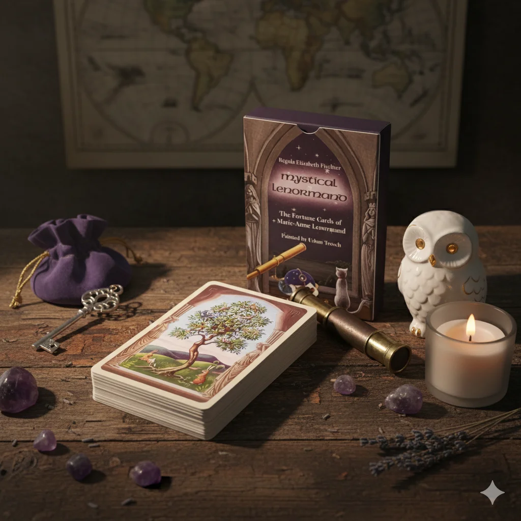 Mazzo di Carte Lenormand Mistico Stampato su Cartoncino a Doppio Rilievo 350GSM, 36 Carte Lenormand 9*6cm